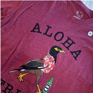 Project X Aloha Friday Graphic T Shirt Men's Medium‎ Red Bird Hawaiian Beer